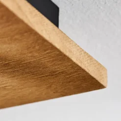 hofstein Plafonnier Raccuia Bois foncé, Noir, 2 lumières