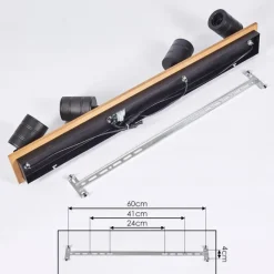 Lampes Vintages & Rétros-hofstein Plafonnier Raccuia Bois foncé, Noir, 4 lumières