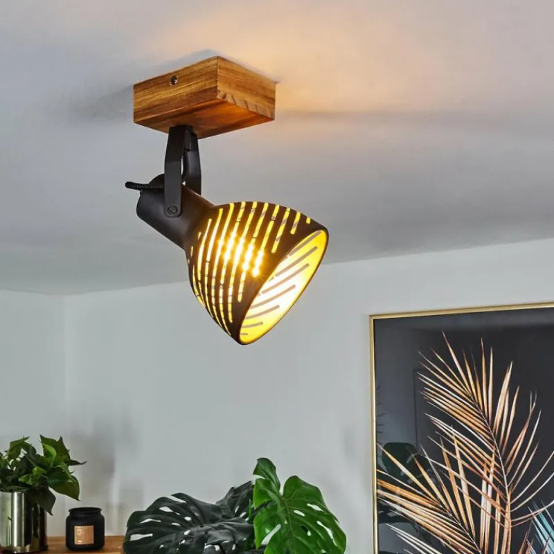 Lampes Dorées-hofstein Plafonnier Racolo Bois foncé, 1 lumière