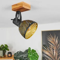 Lampes Dorées-hofstein Plafonnier Racolo Bois foncé, 1 lumière
