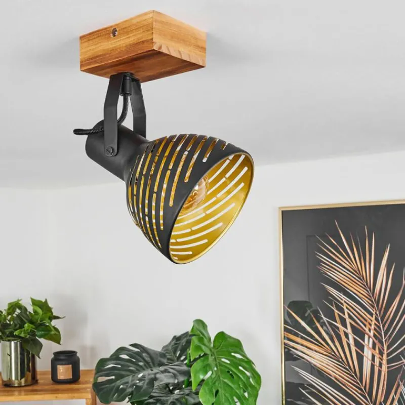 Lampes Dorées-hofstein Plafonnier Racolo Bois foncé, 1 lumière