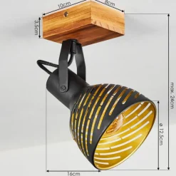 Lampes Dorées-hofstein Plafonnier Racolo Bois foncé, 1 lumière