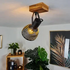 Lampes Dorées-hofstein Plafonnier Racolo Bois foncé, 1 lumière