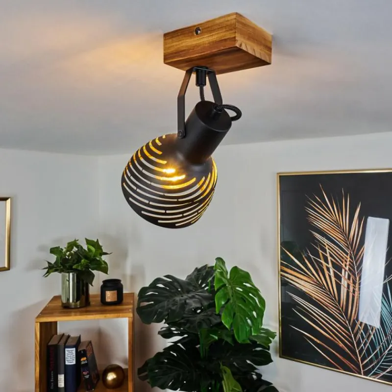 Lampes Dorées-hofstein Plafonnier Racolo Bois foncé, 1 lumière