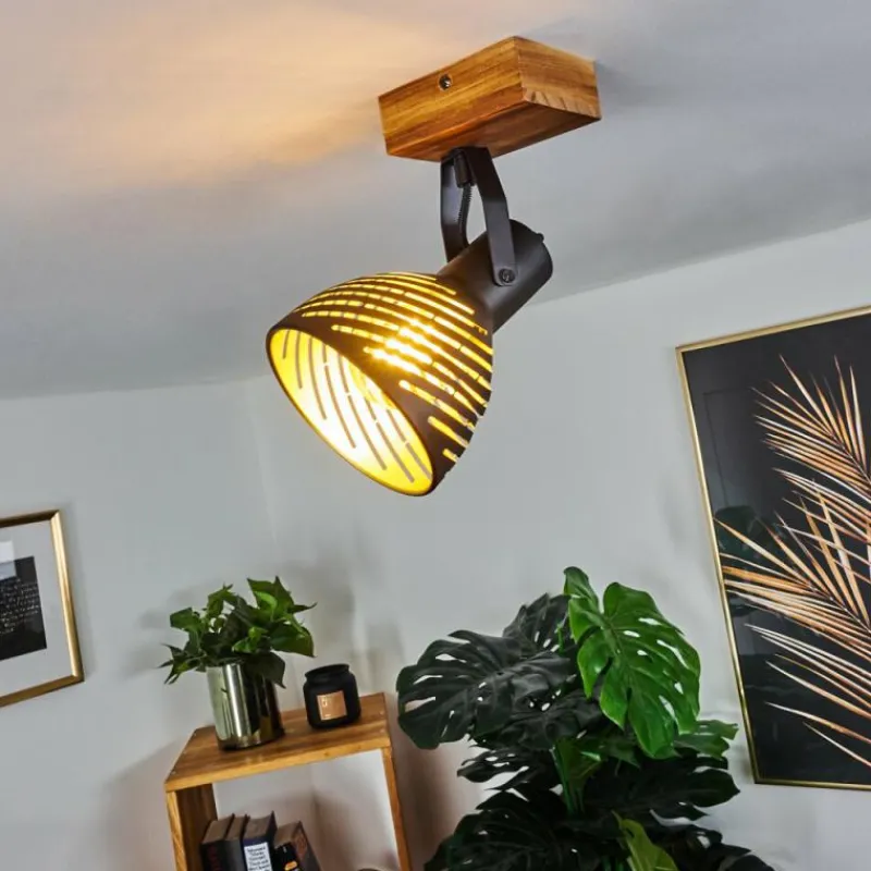 Lampes Dorées-hofstein Plafonnier Racolo Bois foncé, 1 lumière