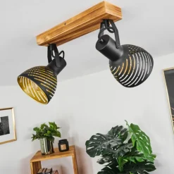 Lampes Dorées-hofstein Plafonnier Racolo Bois foncé, 2 lumières