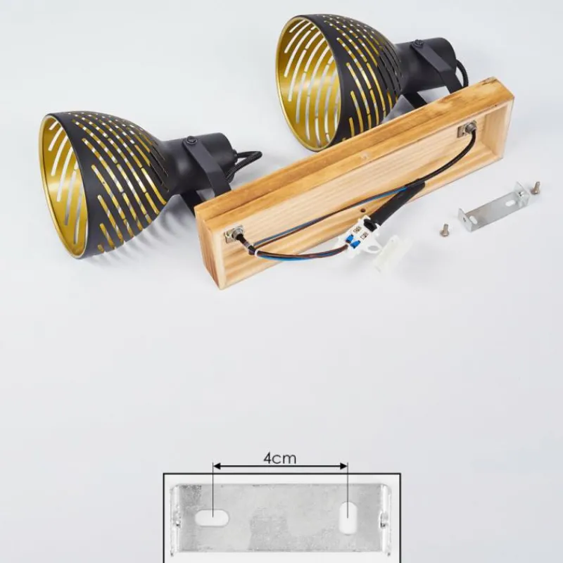 Lampes Dorées-hofstein Plafonnier Racolo Bois foncé, 2 lumières