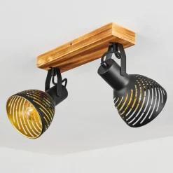 Lampes Dorées-hofstein Plafonnier Racolo Bois foncé, 2 lumières