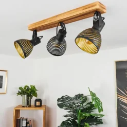 Lampes Dorées-hofstein Plafonnier Racolo Bois foncé, 3 lumières