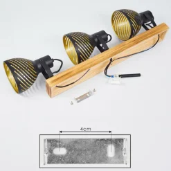 Lampes Dorées-hofstein Plafonnier Racolo Bois foncé, 3 lumières