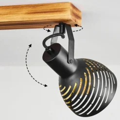 Lampes Dorées-hofstein Plafonnier Racolo Bois foncé, 3 lumières