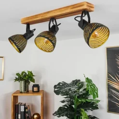 Lampes Dorées-hofstein Plafonnier Racolo Bois foncé, 3 lumières