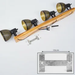 Lampes Dorées-hofstein Plafonnier Racolo Bois foncé, 4 lumières