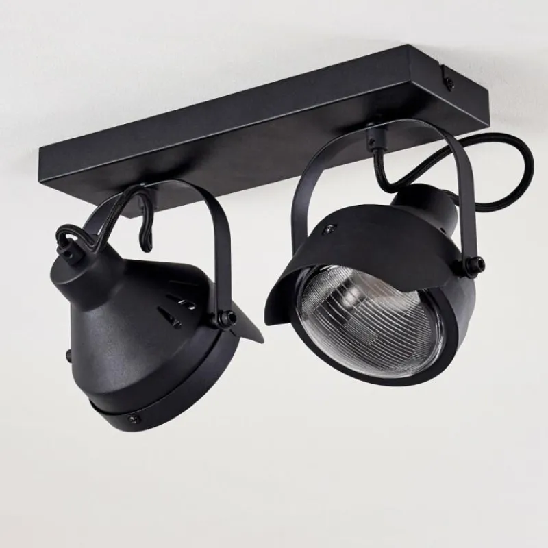 hofstein Plafonnier Rahway Noir, 2 lumières