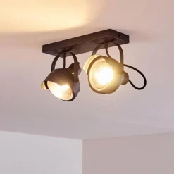 hofstein Plafonnier Rahway Noir, 2 lumières