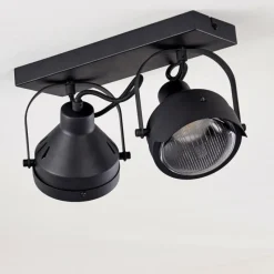 hofstein Plafonnier Rahway Noir, 2 lumières