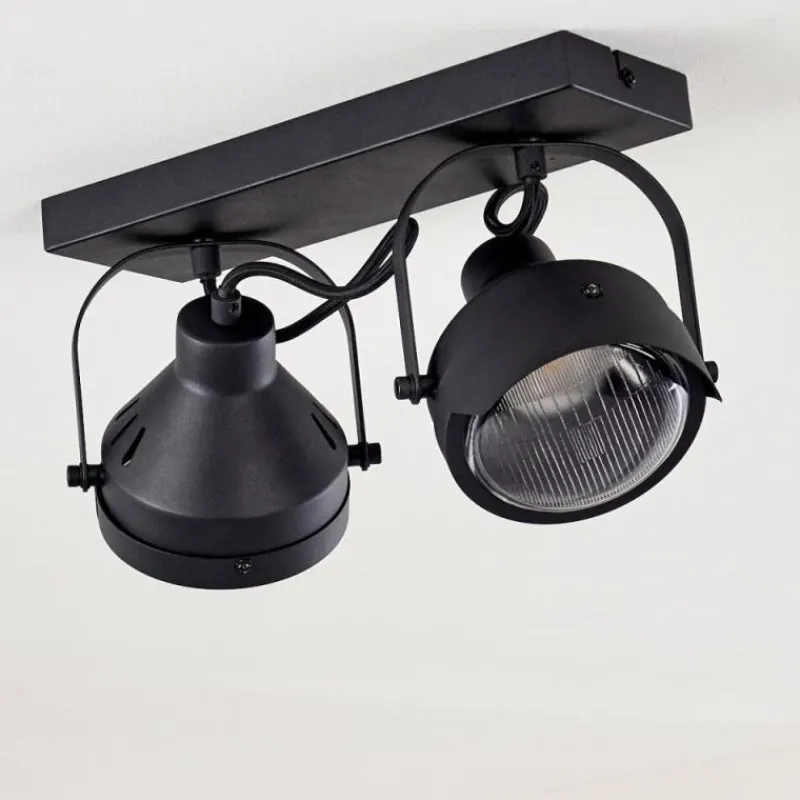 hofstein Plafonnier Rahway Noir, 2 lumières