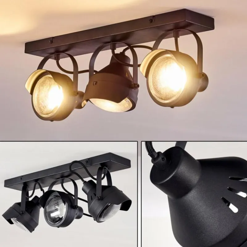 hofstein Plafonnier Rahway Noir, 3 lumières
