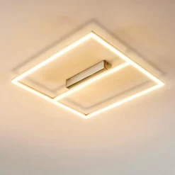 hofstein Plafonnier Rauma LED Nickel mat, 1 lumière