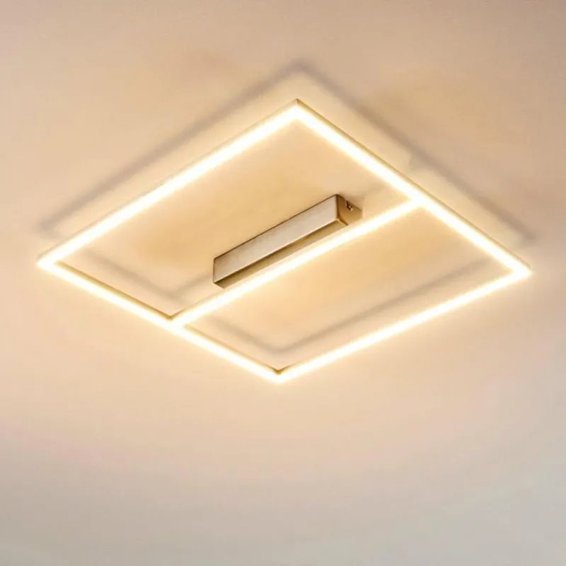 hofstein Plafonnier Rauma LED Nickel mat, 1 lumière