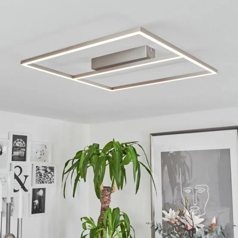 hofstein Plafonnier Rauma LED Nickel mat, 1 lumière