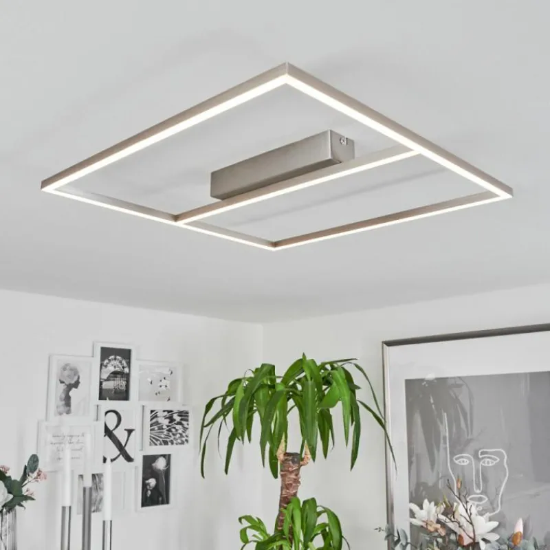 hofstein Plafonnier Rauma LED Nickel mat, 1 lumière