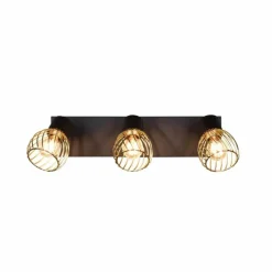 Lampes Dorées-Luminaires Reality Plafonnier Reality Ardon Or, Noir, 3 lumières