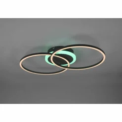 Luminaires Reality Plafonnier Reality Arribo LED Noir, 3 lumières, Télécommandes, Changeur de couleurs* Éclairage Led