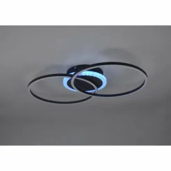 Luminaires Reality Plafonnier Reality Arribo LED Noir, 3 lumières, Télécommandes, Changeur de couleurs* Éclairage Led