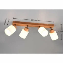 Lampes Vintages & Rétros-Luminaires Reality Plafonnier Reality Assam Écru, 4 lumières