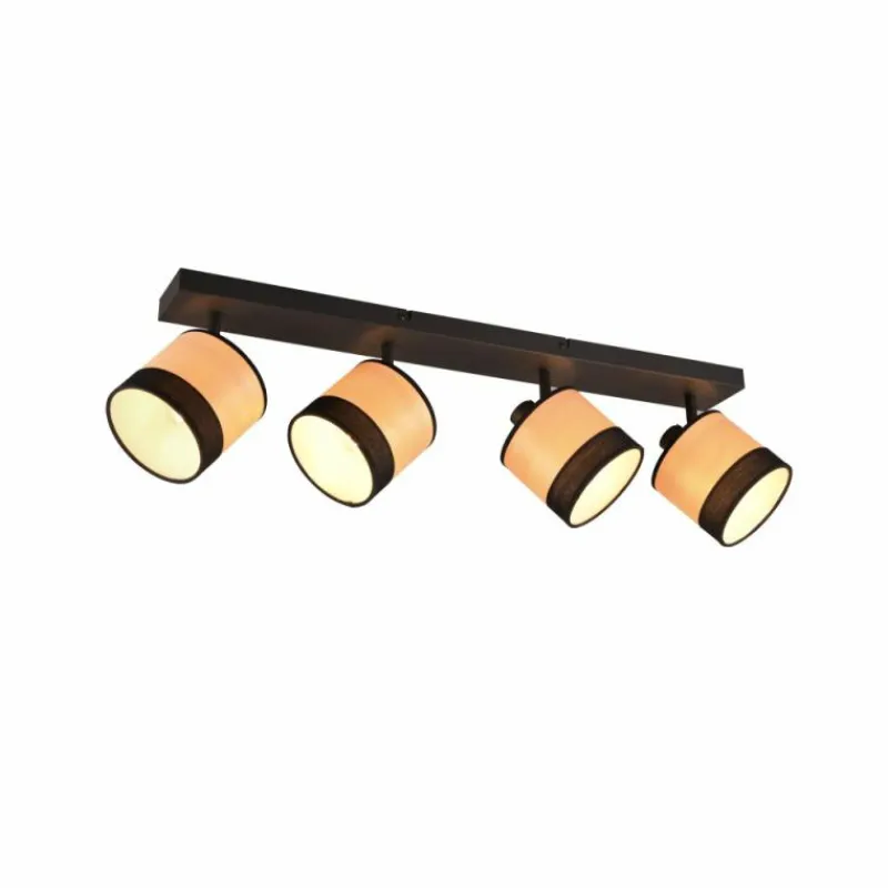 Lampes En Bois-Luminaires Reality Plafonnier Reality BOLZANO Noir, 4 lumières