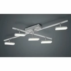 Luminaires Reality Plafonnier Reality Bondy LED Nickel mat, 5 lumières, Télécommandes, Changeur de couleurs* Éclairage Led