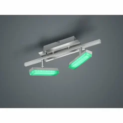 Luminaires Reality Plafonnier Reality Bondy LED Nickel mat, 2 lumières, Télécommandes* Éclairage Led