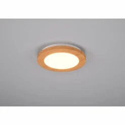 Lampes En Bois-Luminaires Reality Plafonnier Reality Camillus LED Couleur bois, Blanc, 1 lumière