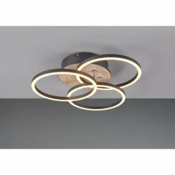 Lampes En Bois-Luminaires Reality Plafonnier Reality Circle LED Couleur bois, Noir, 1 lumière, Télécommandes