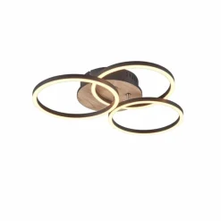 Lampes En Bois-Luminaires Reality Plafonnier Reality Circle LED Couleur bois, Noir, 1 lumière, Télécommandes