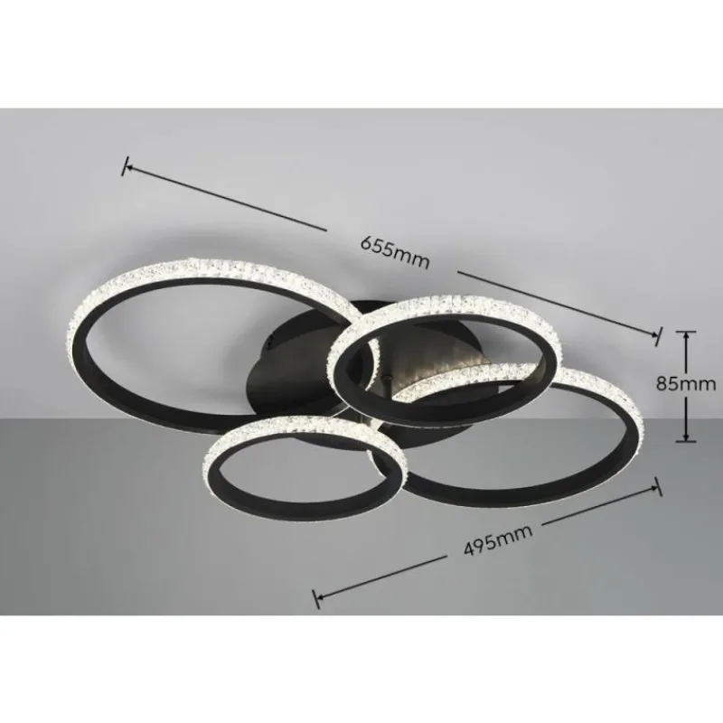 Luminaires Reality Plafonnier Reality CIRES LED Noir, 1 lumière* Éclairage Led