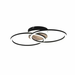 Lampes En Bois-Luminaires Reality Plafonnier Reality Giro LED Couleur bois, Noir, 1 lumière, Télécommandes