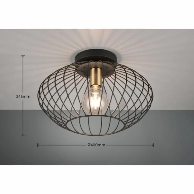 Luminaires Reality Plafonnier Reality Grid Noir, 1 lumière* Plafonniers