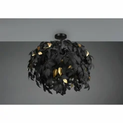 Lampes Dorées-Luminaires Reality Plafonnier Reality Leavy Noir, 3 lumières