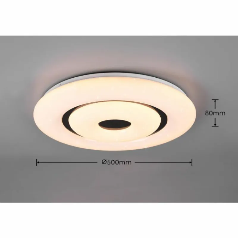 Luminaires Reality Plafonnier Reality Rana LED Noir, Blanc, 1 lumière, Télécommandes, Changeur de couleurs