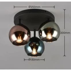 Luminaires Reality Plafonnier Reality SHELDON Noir, 3 lumières