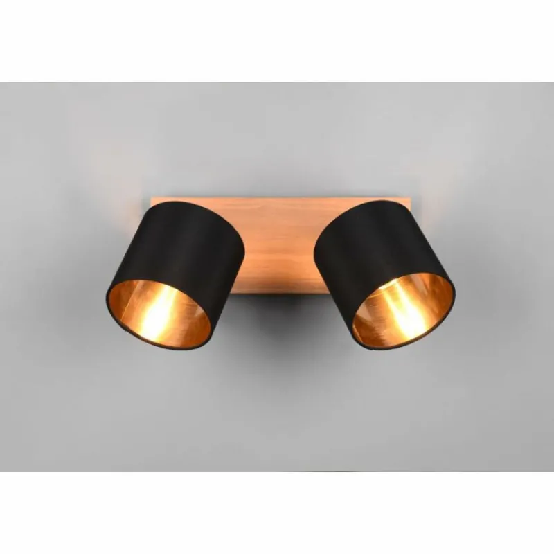 Lampes Dorées-Luminaires Reality Plafonnier Reality Tommy Écru, Noir, 2 lumières