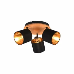 Lampes En Tissu-Luminaires Reality Plafonnier Reality Tommy Écru, Noir, 3 lumières