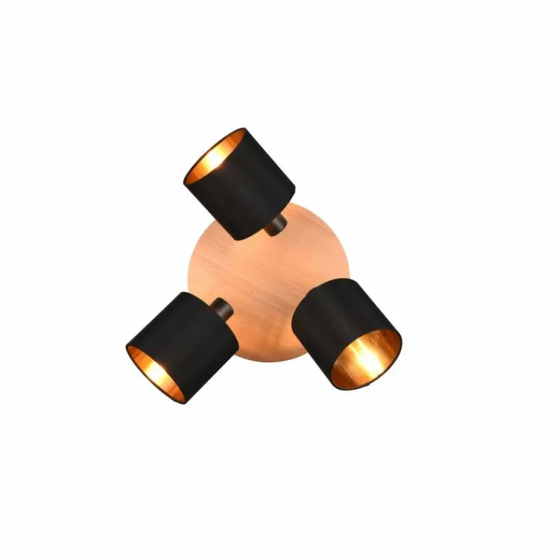 Lampes En Tissu-Luminaires Reality Plafonnier Reality Tommy Écru, Noir, 3 lumières