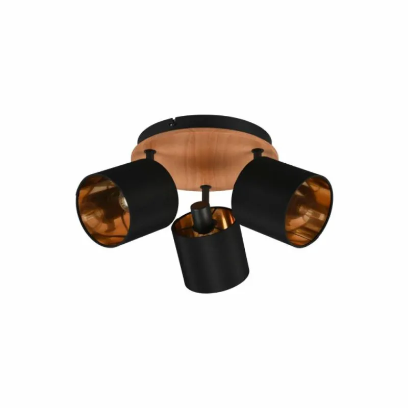 Lampes En Tissu-Luminaires Reality Plafonnier Reality Tommy Écru, Noir, 3 lumières