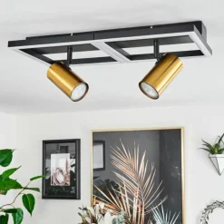 hofstein Plafonnier Reboleiro LED Noir, 3 lumières