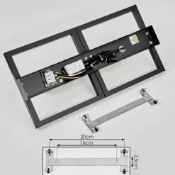 hofstein Plafonnier Reboleiro LED Noir, 3 lumières