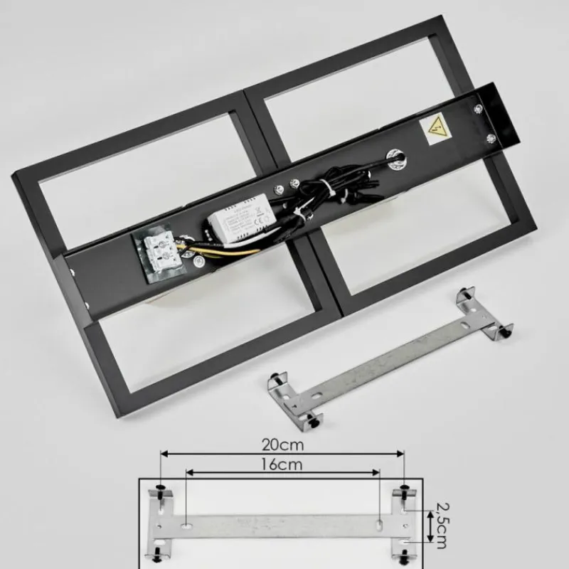 hofstein Plafonnier Reboleiro LED Noir, 3 lumières