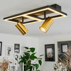 hofstein Plafonnier Reboleiro LED Noir, 3 lumières